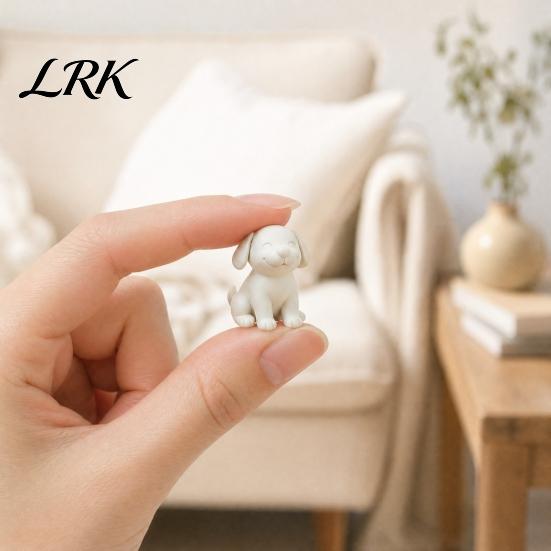 Миниатюрная статуэтка щенка, Фигурка собаки, Милая 3D-печатная скульптура, Маленькая улыбающаяся фигурка животного на стол для гостиной, Декор, Подарки