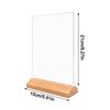 Table Top Acrylic Sign Holder Wood Base Table Top Display Stand  Restaurant Menu Display
