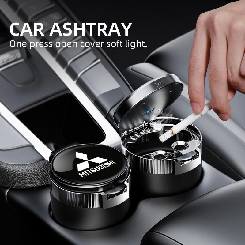 Portable LED Smoke Car Ashtray Cigarette Ash Holds Cup Light Indicator for mitsubishi lancer asx outlander pajero l200 galant