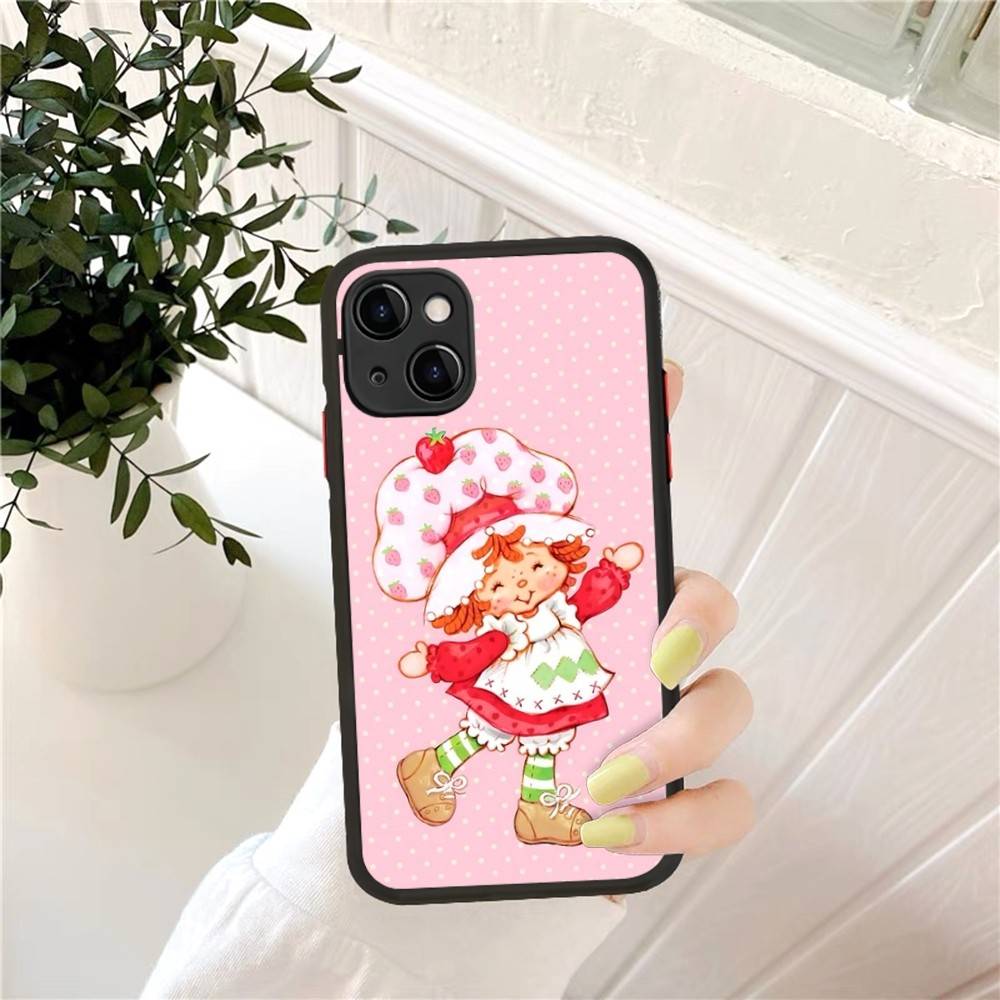 Cartoon Girl S-Strawberry S-Shortcake For IPhone 16 15 14 Plus 13 12 11 Pro Max X XS MAX Translucent Matte Shockproof Cover
