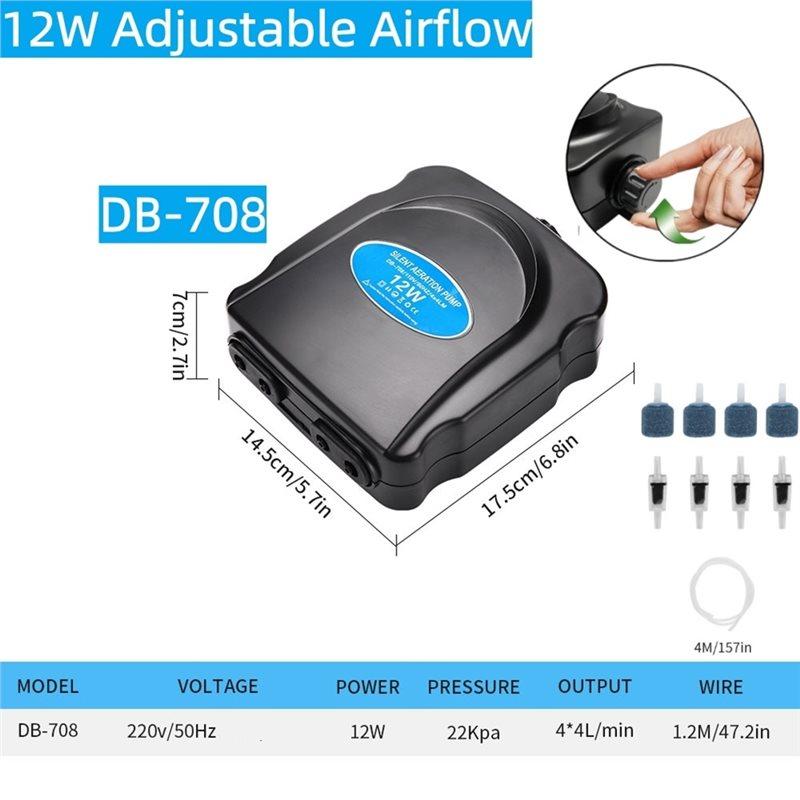 J1UL1N Mini Aquarium Air Pump Kit For Small Fish Tanks,12W Power, Suitable For Tanks