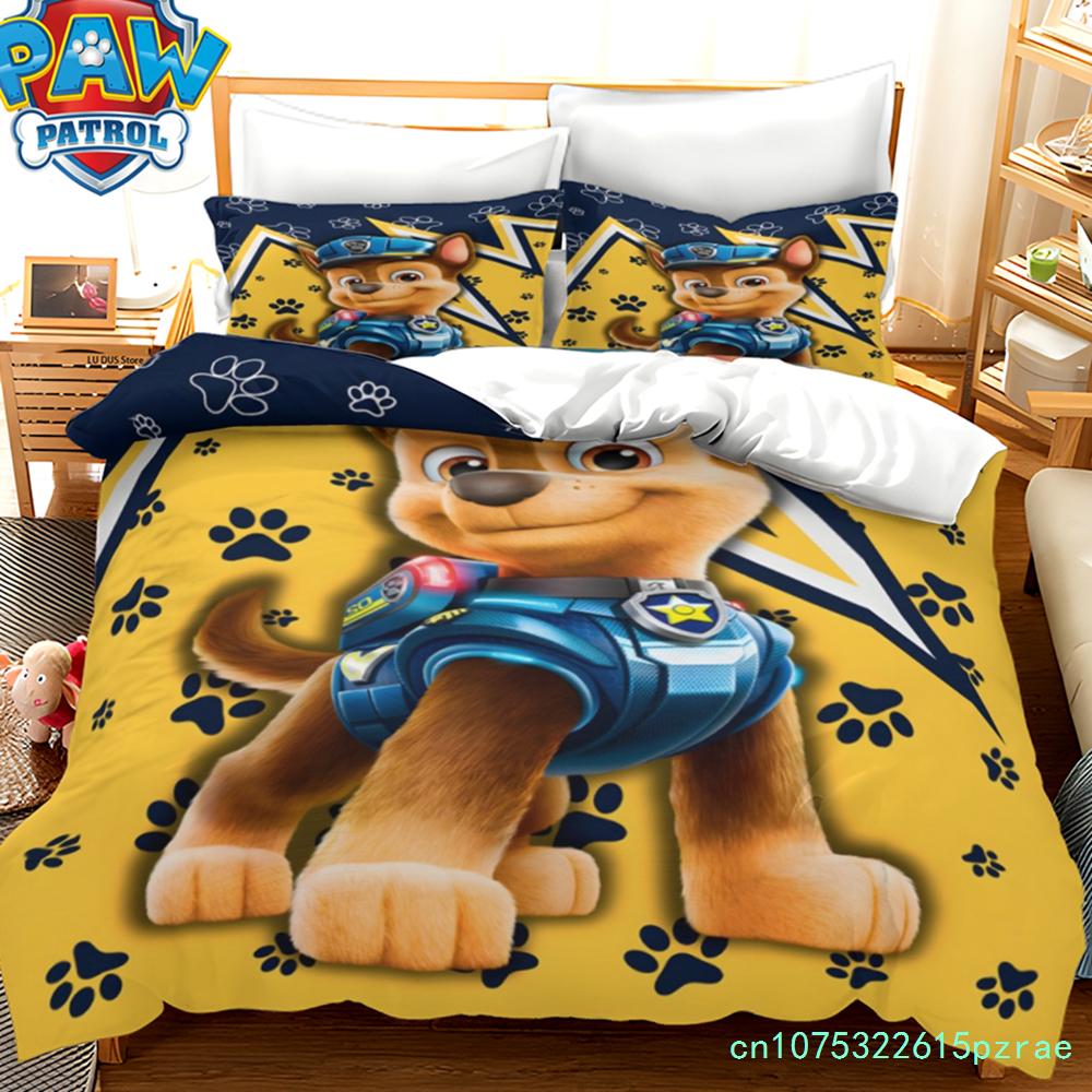 Paw Patrol Cartoon Duvet Cover, Cute Puppy Printed Quilt Cover With Pillowcase, Soft Bedding For Kids Bedroom