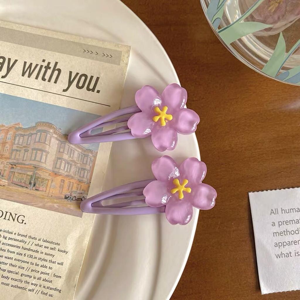 Милые милые волосы с цветущей вишней, заколка для волос сбоку, симпатичные девушки, заколка BB, Y2K, заколка для челки сбоку, аксессуары для волос, заколки для волос из свежих цветов