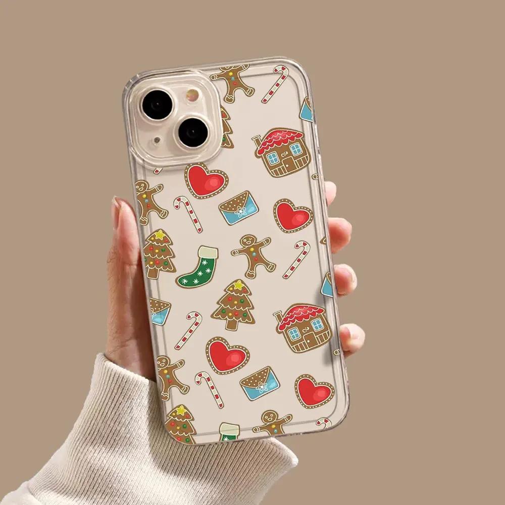 Чехол для телефона «Снеговик на Рождество» для iPhone 15 11 12 14 13 Pro Max Mini Plus XSM XR SE 7 8 Navidad Noel Олень Чехол для мобильного телефона
