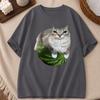 Watermelon Cat Shirts Unisex Unisex Silly Cat Meme TShirt Funny Cat Meme Retro TShirt Funny Meme Round Neck Short Sleeve Tee