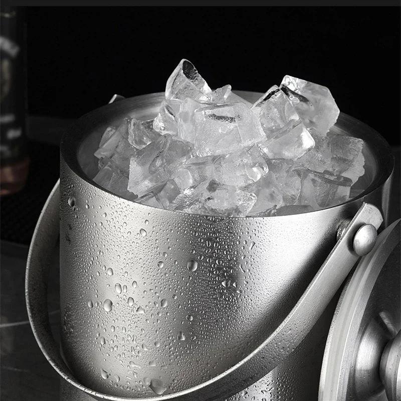 Double Walled Cooler Bucket Stainless Steel Ice Bucket With Comfortable Carry Handle Beverage Tub Wine/Drinking/Beer Cooler