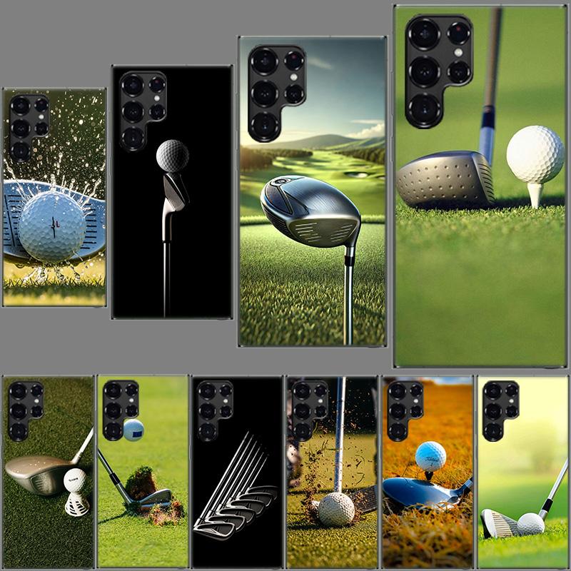 Golf Clubs and Splashing Balls Phone Case For Samsung Galaxy S24 S23 S21 S20 FE S22 S26 Ultra S25 Edge S10 Plus Cover Clear TPU