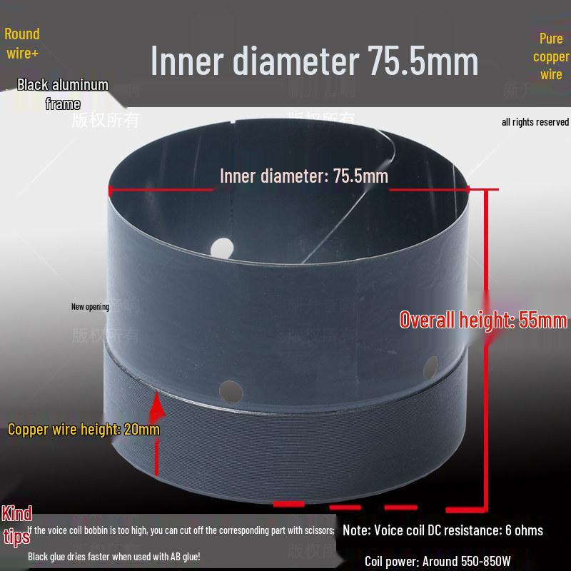 Bass Voice Coil Repair Kit: Round Wire 65.5/75.5/99.5mm, 100 Core, 12/15 Inch Speaker Parts