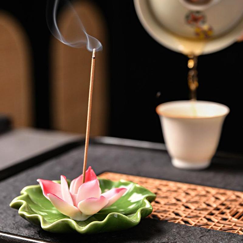 1 комплект, ручная работа, украшение для ароматерапии, курильница с листьями лотоса, ароматическая эстетика, украшение
