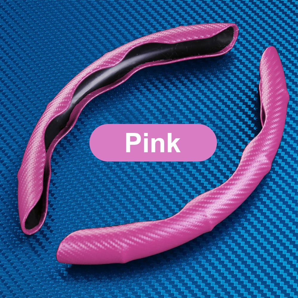 1Pair Car Steering Wheel Cover For Tesla Non-Slip Carbon Fiber 38CM Auto Steering Wheel Interior Decoration Accessories