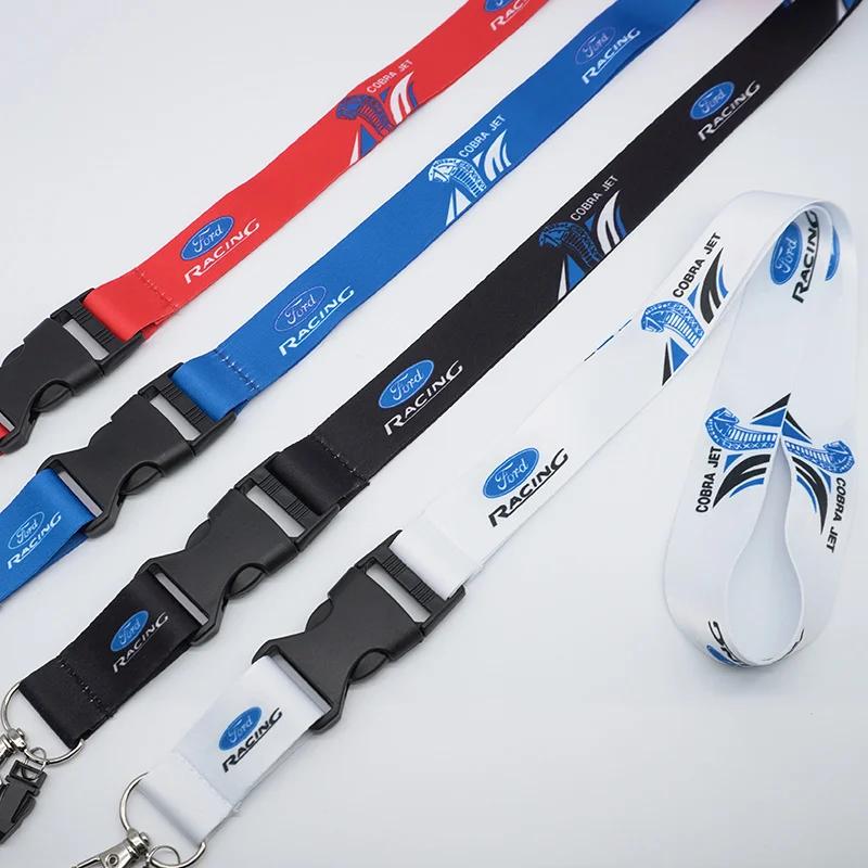 Fashoin Creative Gifts Car Lanyard Neck Straps Key Cell Phone Work ID Card Hanging Rope For Ford Focus Mustang Shelby GT Cobra