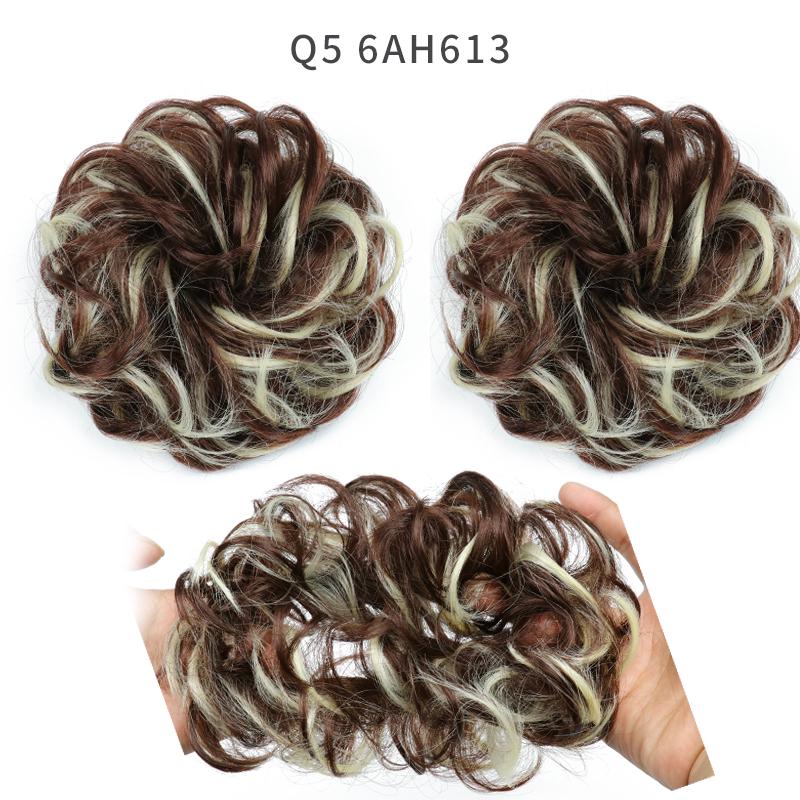 Synthetic Women Fashion Curly Messy Chignon Hair Bun Hair Accessories Elastic Fiber Hairpiece Chignon For Wedding Party Daily Use