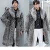 Autumn and Winter New Men's Fur Coat Imitation Fox Hair Long Coat Fattened and Enlarged Jacket Thermal Casual Trench Coat