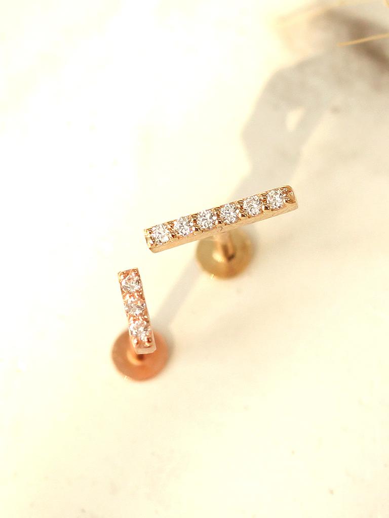 Minimalpiercing 14K Внутренняя резьба Стик Лабрет Пирсинг S, M