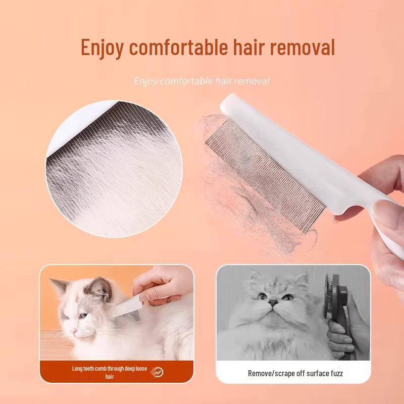 Pet Fine-Toothed Steel Comb for Cat & Dog Flea and Lice Removal