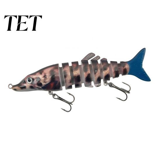 Eight Segment Swimbaits 13CM/17G Multi-Jointed Fishing Lure, Realistic 8-Section Swimbait with Hooks, Durable Lure Bionic Hard Artificial Bait