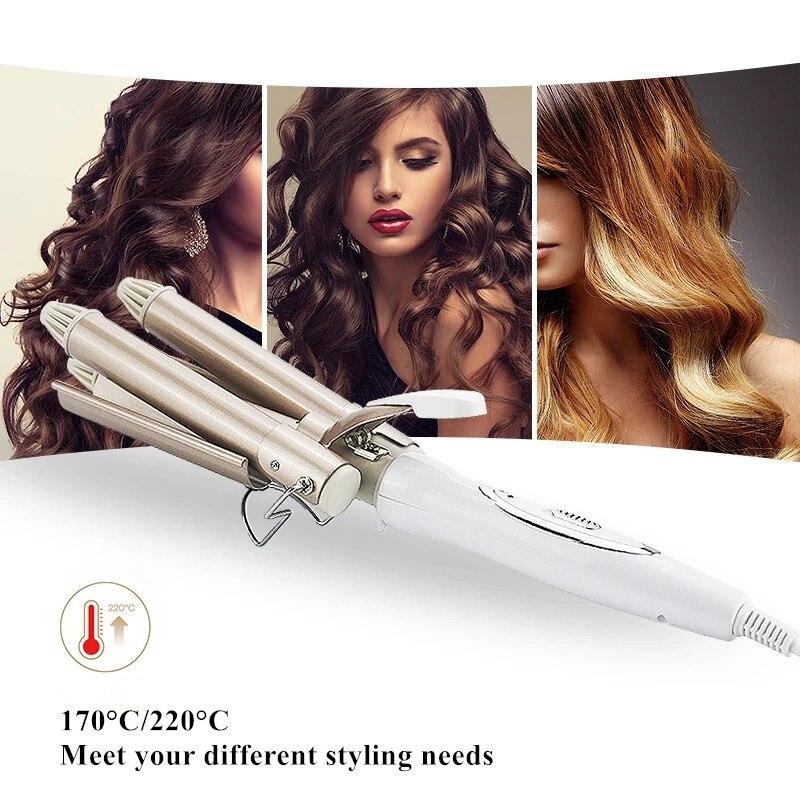 Professional Curling Iron Ceramic Triple Barrel Hair Styler Hair Waver Styling Tools 110-220V Hair Curler Electric Curling