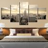 5 Pieces Canvas Printed New York City Sunset Scenery One Set Poster Wall Art Canvas Painting Modern Decoration Picture Artwork No Frame