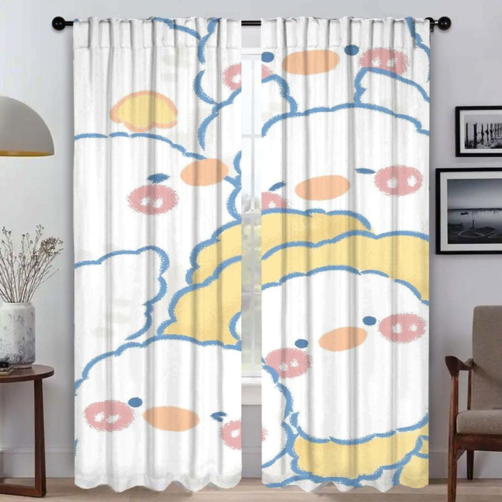Blackout Curtains 2 Pieces Cut Cartoon Animal Home Interior Curtains for Camera Tulle for Bedroom Shades Partition Curtain Room