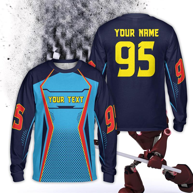 Personalized Rider Name Number Motocross Long Sleeve Shirt Custom Color Dirt Bike 3D Printed T Shirt Mens Racing Team T-shirt