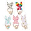 Wooden Handmade Colorful Beads with Rabbit Ear \'s Shape Hanging Decor for Baby