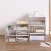штабелируемый прозрачный органайзер с выдвижными ящиками, модульный ящик для хранения для рабочего стола, офиса, ванной комнаты, система полок, многоцелевой пластиковый контейнер