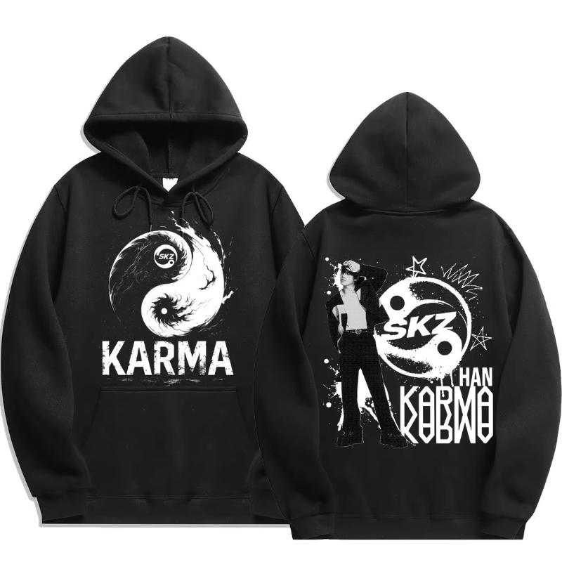 KPOP 4th Album "KARMA" Same Style Unisex Oversized Hoodie FELIX HAN BANGCHAN CHANGBIN HYUNJIN LEE KNOW K-POP Merchandise Apparel