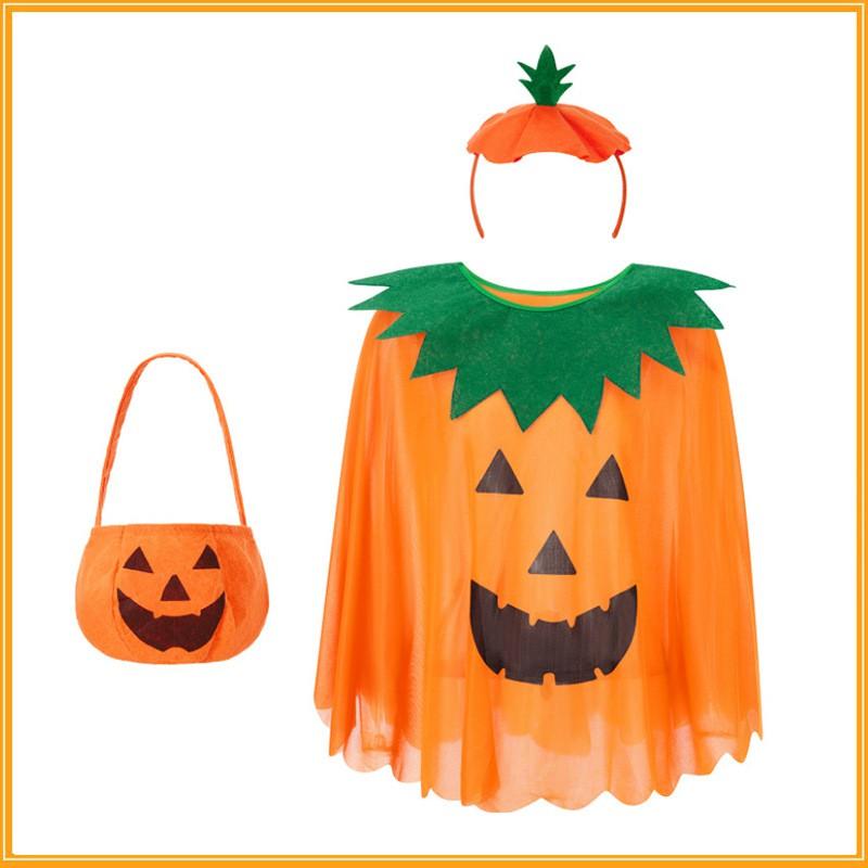 Halloween Adult Pumpkin Cape Set Family Party Costume Trick Or Treat Accessory
