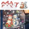 Cartoon Snowman Shopwindow Decals Snowflake Gift Box Xmas Static Sticker  Christmas