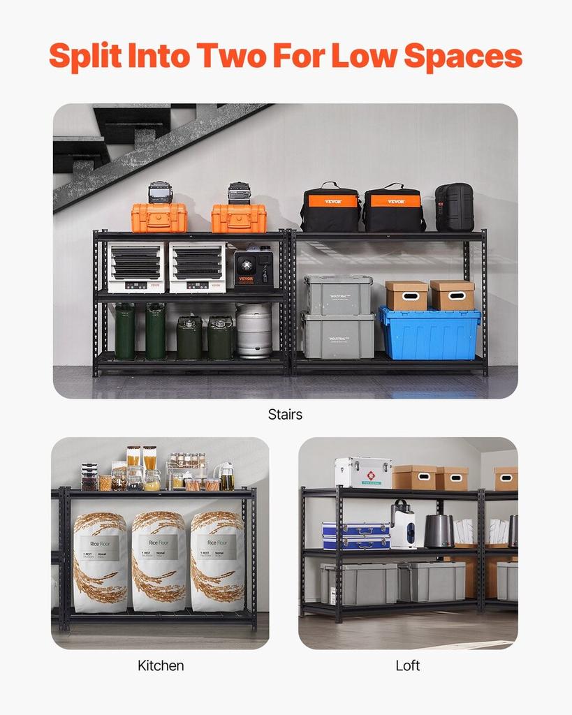 Storage Shelves 5 Tier Adjustable Heavy Duty Garage Shelving Unit 3000 lbs