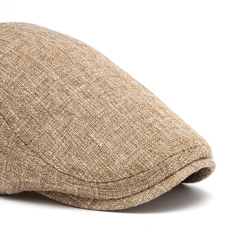 Весна-лето дышащий льняной берет мужской британский винтажный кепка однотонная кепка-газетчик