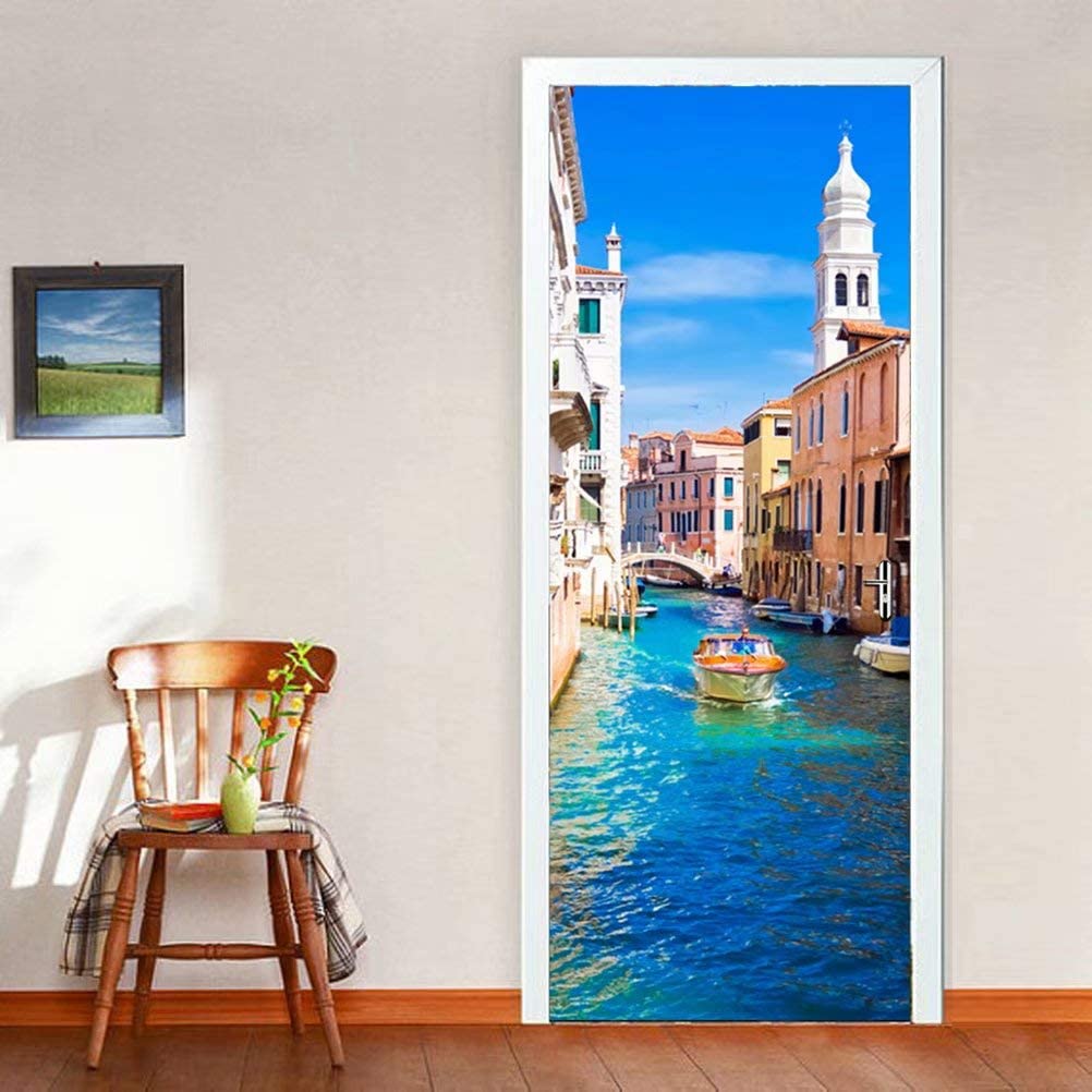 Наклейка на дверь, настенная бумага, 3D обои, сделай сам, постер, художественные фрески, домашний декор, наклейки с цитатой, украшение, самоклеящиеся съемные садовые