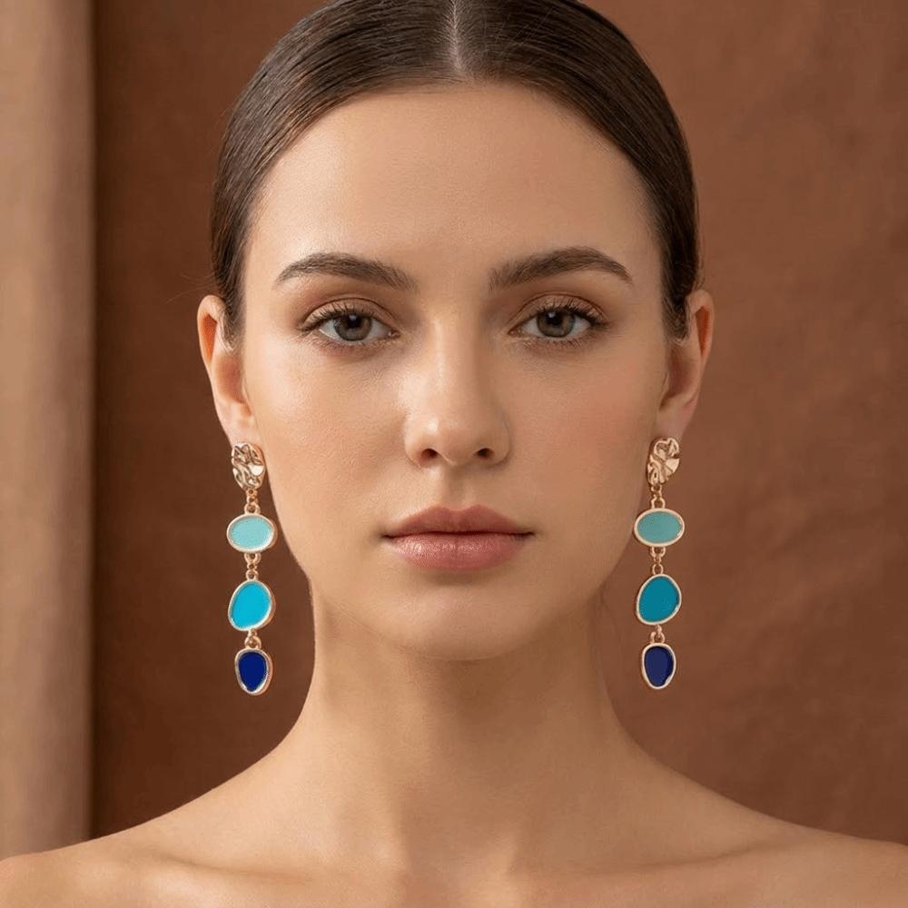 Contrasting Earrings Studs Colorful Women Drop Earrings Fashion Colored Ear Studs Holiday