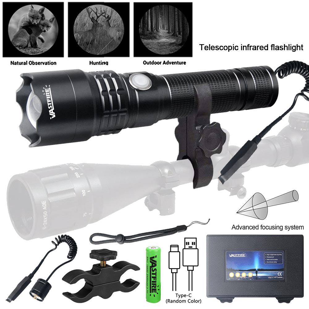 850nm/940nm IR Flashlight Torch 400 Yard Zoom Tactical LED Infrared Radiation Flashlight Lamp Night Vision Torch Hunting Lantern