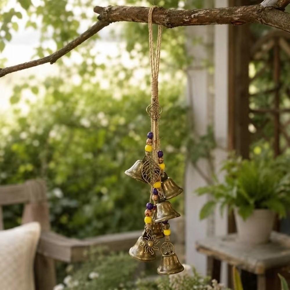Handcrafted Bell Wind Chime Metal Door Handle Ornament Bohemian Hanging Bells Home Wall Decoration