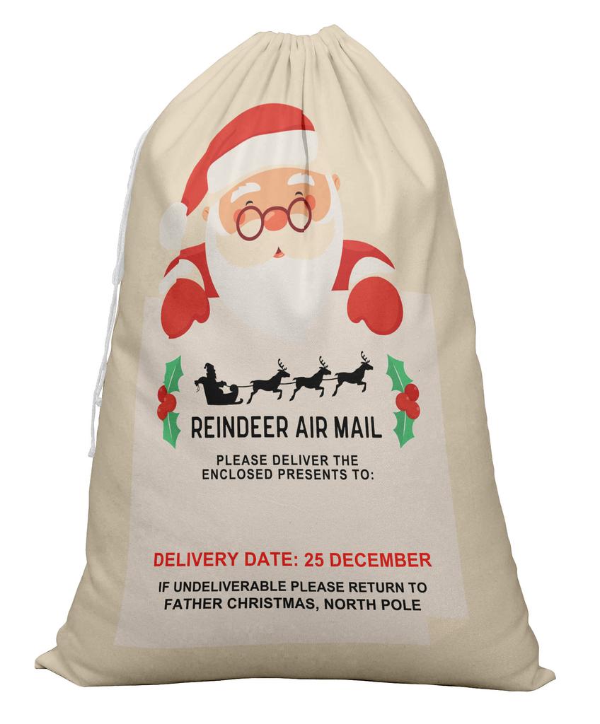 Printtoo Упаковка из 2 специальных рождественских мешков с завязками, очень большого размера, для многоразового хранения рождественских подарков, 27x20 дюймов