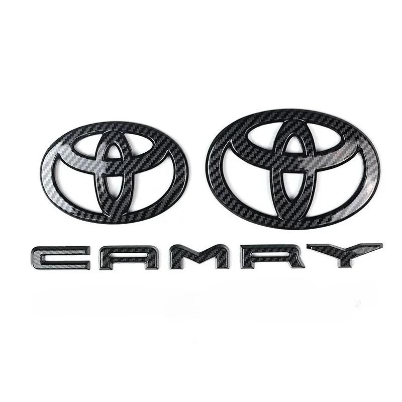 3 шт./комплект Значок на капот Значок на багажник Буквы Camry для 2024 2025 9-го поколения Toyota Camry НАКЛАДКА Модификация Глянцевый черный
