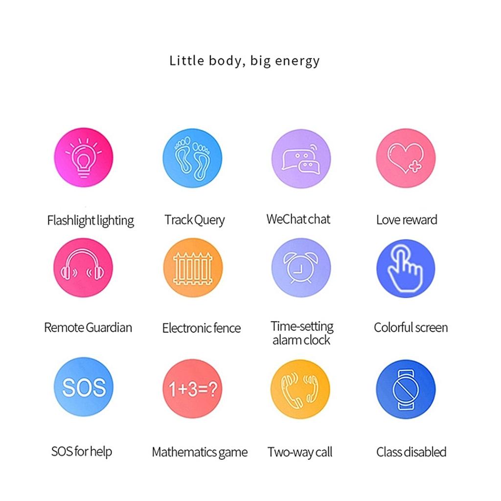 Q12B Детские умные часы Телефон-часы для детей с звонком, голосовым чатом, отслеживанием местоположения, SOS-сигнализацией, камерой, фонариком. Подарок на день рождения. Наручные часы для мальчиков и девочек