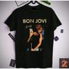 Футболка BON JOVI Черная футболка для мужчин и женщин Полный размер VC1752 Унисекс футболка