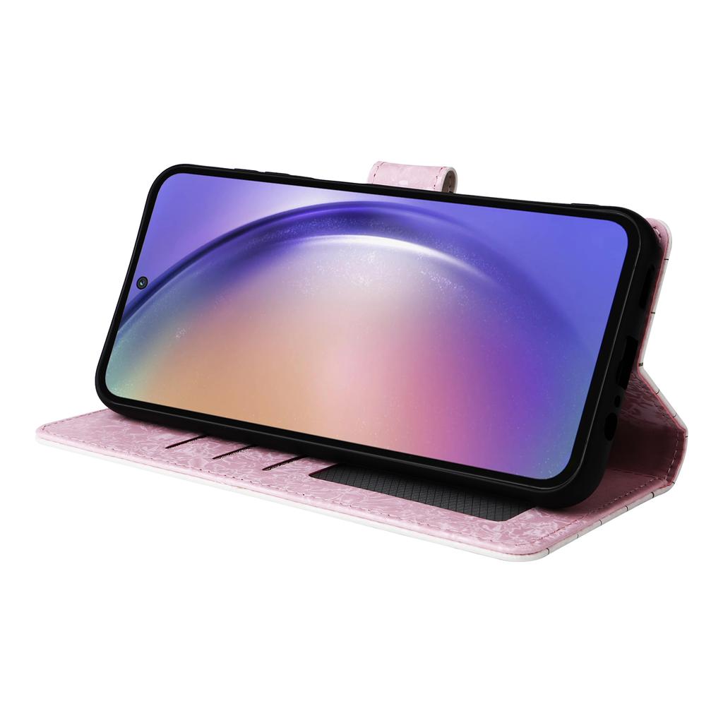 Для Samsung Galaxy A55 5G Кожаный чехол Лакированная накладка на телефон с RFID-блокирующими слотами для карт