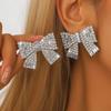 2PC Women's Fashion Bow Earrings Zircon Simple and Luxurious Design Suitable for Date, Party, Festival Gifts-1264