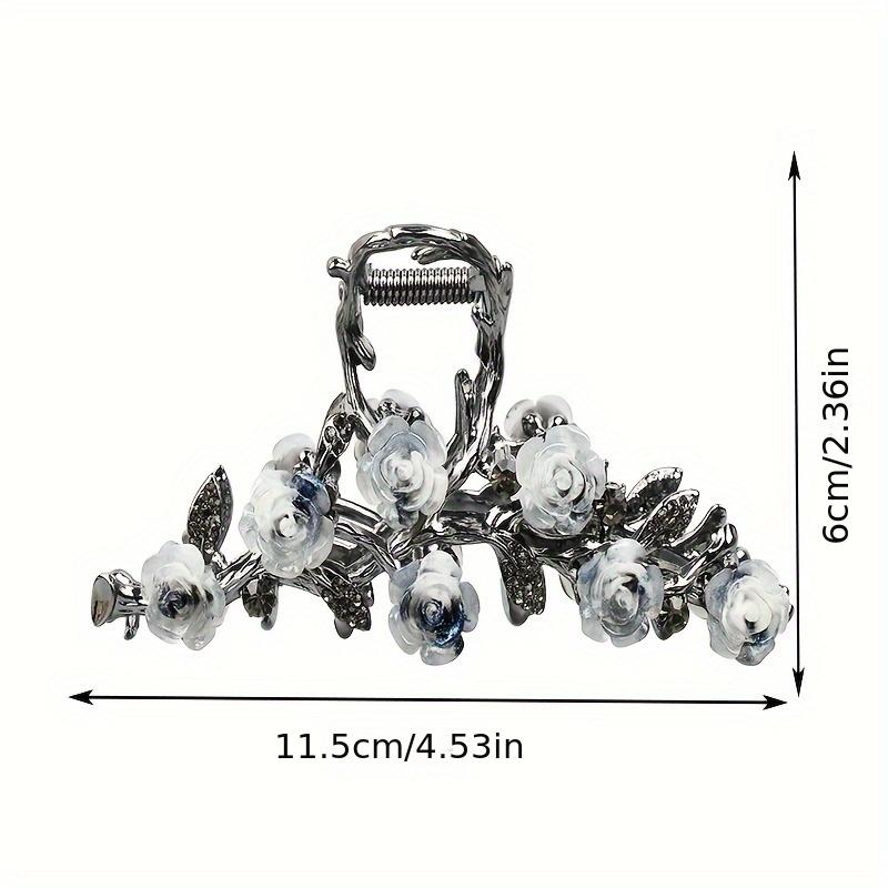 1pc Elegant Flower Decorative Hair Claw Clip Vintage Large Non Slip Hair Grab Clip For Women And Daily Use Wear