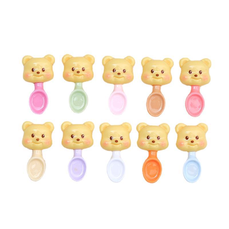 Милая ложка-медведь из мультфильма, аксессуары из смолы: Чехол для телефона, заколка для волос, бижутерия, украшение своими руками.