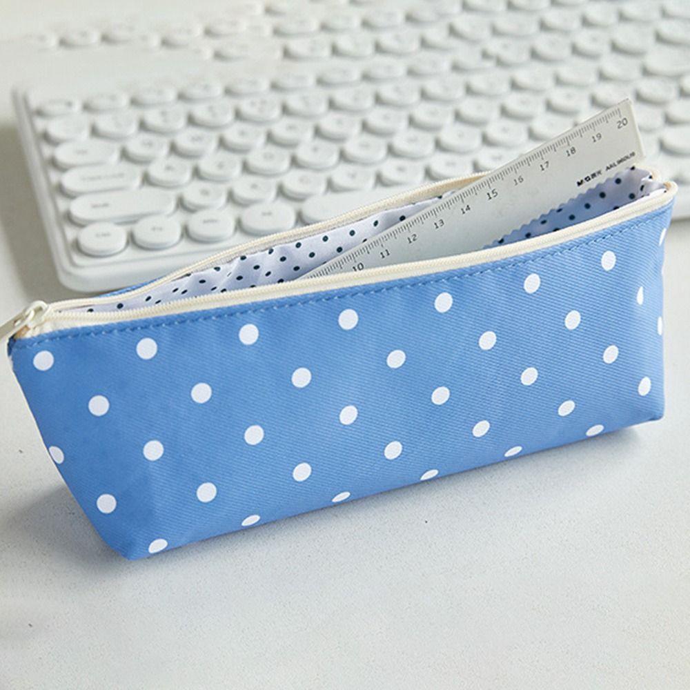 Large Capacity Pen Bags Polka Dot Pencil Pouch New Makeup Pouch Stationery Organizer