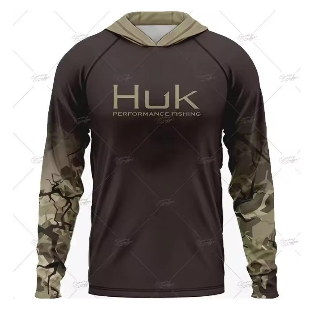 HUK Летний костюм для рыбалки с длинным рукавом, с капюшоном, защита от солнца UV UPF 50+, дышащий, быстросохнущий