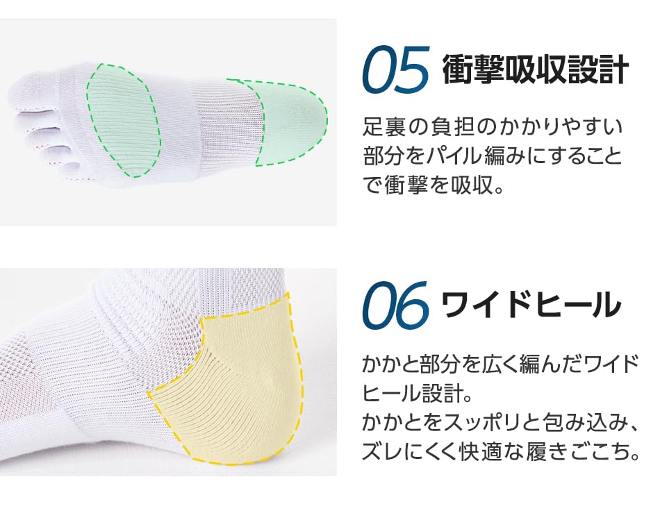 Phiten Sports Socks 5 Fingers Pairs Black Semi-long (2 St) 22-24cm