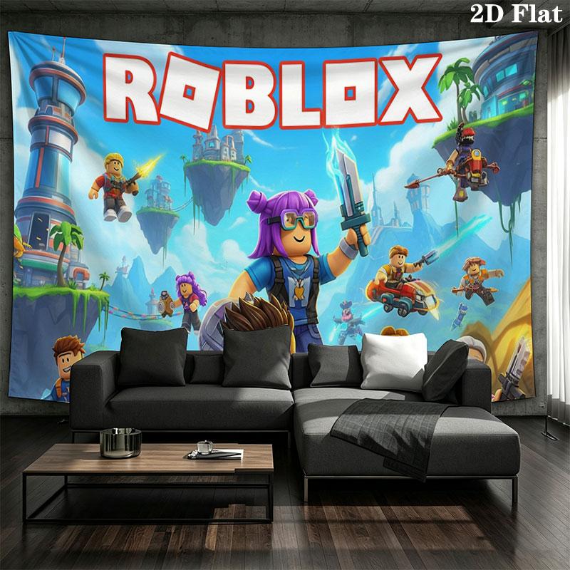 Roblox Wall tapestry, aesthetic printed fabric blanket, suitable for bedroom, living room, and home decor.