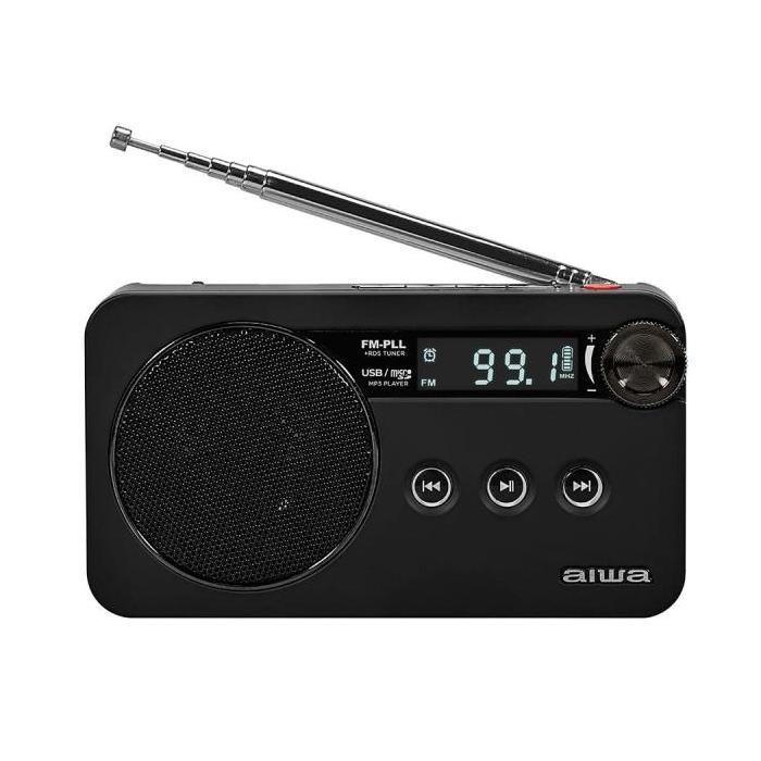 Portable Radio - AIWA - RS-77PLL-BK - Black - USB TYPE-C - Rechargeable Lithium Battery