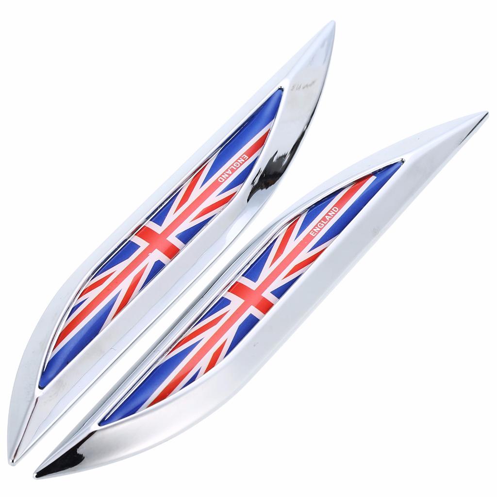 2 шт., металлический флаг Великобритании, боковое крыло автомобиля, юбка, эмблема, наклейка, наклейка