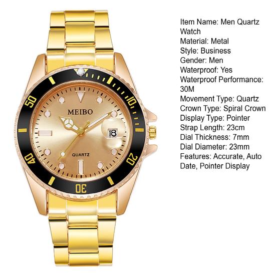 Мужские кварцевые часы с точным круглым циферблатом, водонепроницаемые, глубина 30 м, автоматическая дата, ударопрочный хронограф, ремешок из нержавеющей стали, мужские кварцевые наручные часы с автоматическим механизмом